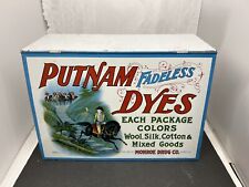 Antique Putnam Fadeless Dyes -Tints Display Box w/Some Dyes GORGEOUS picture