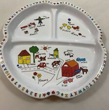 Vtg. Anacapa Melamine Ware 1987 Child's Divided ABC Numbers Farm Plate picture