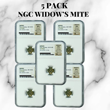 5-PACK HIGH GRADE Widows Mite Ancient NGC Certified Judean Prutah (103-76 BC) picture