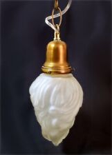 1930's ART DECO BEAUTIFUL HANGING FIXTURE GLASS FLAME SHADE WITH HARDWARE WIRED picture
