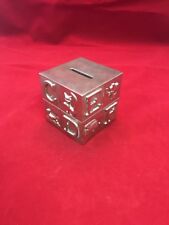 Stunning Silver Plated Alphabet Block Coin Bank Z1 Newborn Infant Heirloom picture