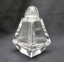 antique art deco geometric beveled crystal glass salt / pepper glass top # 5849 picture