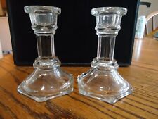 Clear Glass Taper Candle Holders Set of 2-- 4