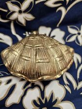 Vintage Mid Century Modern Solid Brass Clam Jewelry Box (From Spain) picture