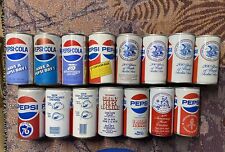 Vintage Pepsi Promotional & Commemorative soda pop cans from the 1970s picture