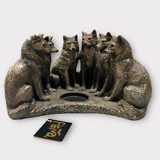 Windstone Editions WOLF PACK COUNCIL Wolves Candle Sculpture Pena 2001 Shadows picture