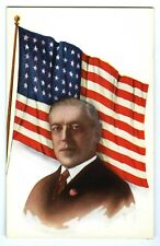 c.1910s WOODROW WILSON U.S. PRESIDENT & FLAG 
