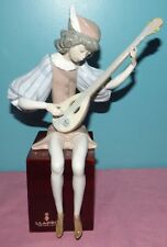 Lladro Porcelain Figure Medieval Boy #1382 on a Mahogany Base picture