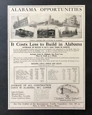 1923 Alabama Business Opportunities Advertisement Construction Antique Print AD picture