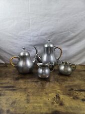 K.M.D. Royal Holland Pewter Tea Pot Creamer & Sugar 4 PC Set picture