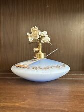 Vintage stain blue with gold design atomizer perfume bottle with rose top picture