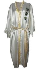 Eastern Collection Vintage Japanese Embroidered Peacock Belted Kimono Robe OS picture
