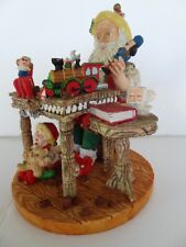 Santa at Work Repairing  Toys at Workbench.. very detailed  Acrylic Figure . picture
