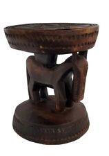 African Dogon  Carved Wood Milk Stool W/ Horse  Mali  13 