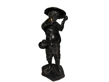 Vintage Possibly Antique Bronze Chinese Fisherman Decorative Figurine picture