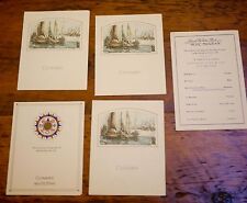 Lot of 5 Vtg Antique 1936 White Star Cunard Cruise Line Menus Passenger Signed picture