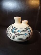 Southwest Vintage Desert Pueblo Pottery Bowl Vase Arrous SIGNED picture