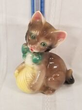 Vintage Royal Copley Cat Kitten Planter Figurine w/ Ball of Yarn picture