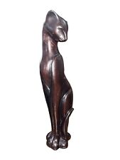 Mid-Century Cat Statue - Heavy Stone Art Deco 12 Inches Tall MCM picture