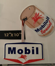Mobil Porcelain Like Heavy Gauge Metal Sign Service Station Sales Gas Oil picture