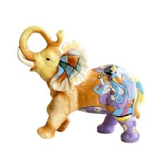 Ceramic Collectible Figurines Statue，3D Hand-Painted Western Beauty Elephant ... picture