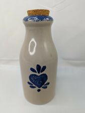 Hermitage Pottery Milk Bottle Bank 9 Inch Spongeware  picture