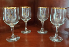 CIRCLEWARE TULIP GOLD 10 OZ WINE GLASSES SET OF (4)- NIB picture