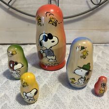 2006 Vintage Russian Made Golden Cockerel Peanuts Joe Cool Nesting Doll - 5 Pce picture