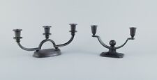 Just Andersen, two candlesticks in diskometal. 1930/40s. picture
