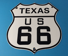 Vintage US Route 66 Texas Porcelain Highway State Road Marker Gas Oil Pump Sign picture