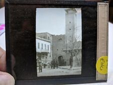 HISTORIC Glass Magic Lantern Slide EHO Police Station in Foreign Country picture