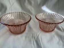 VTG Queen Mary Bowl pink 5”Flared. Set Of Two  Depression Glass picture