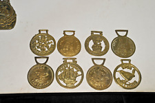 (8) Brass Horse Harness Medallions, UK Coin Replicas, 3x3.5 inches, unused  #8-2 picture