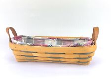Longaberger Rectangle Narrow Basket with Liner and 3 Plastic Protectors 2000 picture