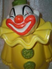 Vintage Yellow Metlox Poppytrail California Art Pottery Clown Cookie Storage Jar picture