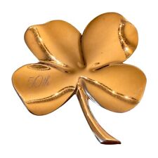 Gerity Vintage 24K Gold Plated Four Leaf Clover Paperweight 50th Anniversary picture