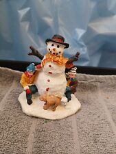 Beauty Restored Our Puppy First Snowman Polyresin Figurine Christmas Decoration picture