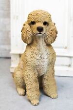 Large Realistic Groomed Brown Poodle Statue 18.5