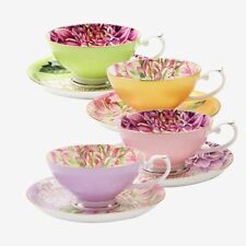 Fine Bone China Teacup and Saucer Set, English Teasets, Floral Design picture