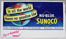 SUNOCO NU-BLUE GASOLINE ADVERTISING INK BLOTTER 1941 WWII VINTAGE picture