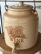 Antique Wine ceramic water crock dispenser 144 Oz picture