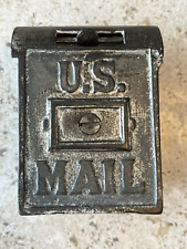 ANTIQUE c.1925 AC WILLIAMS CAST IRON US MAIL MAILBOX TOY MECHANICAL STILL BANK picture