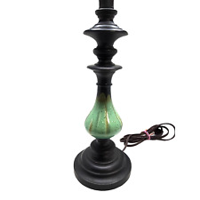 vintage heavy resin green speckled running paint design table lamp picture