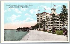 Vtg Chicago Illinois IL Beach Promenade Edgewater Beach Hotel 1920s Postcard picture
