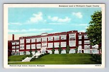 Hancock MI-Michigan, Panoramic Hancock High School, Antique Vintage Postcard picture