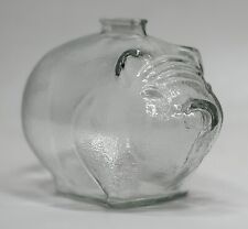 Vintage Glass Piggy Bank by Anchor Hocking Coin Pig Clear Textured Large 5