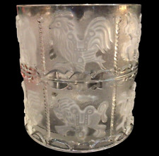 GOEBEL GLASS CAROUSEL ICE BUCKET FROSTED VINTAGE picture