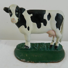 Cast Iron Dairy Farm Cow Doorstop Bookend Barn Farm Animal Pasture Vintage Art picture