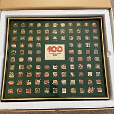 Vintage Framed Coca-Cola 100th Anniversary 101 Pin Badge Set Limited Edition Box picture