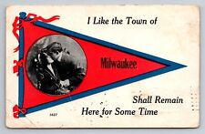 I like The Town Of Milwaukee Wisconsin Vintage Posted 1913 Kissing Pennant picture